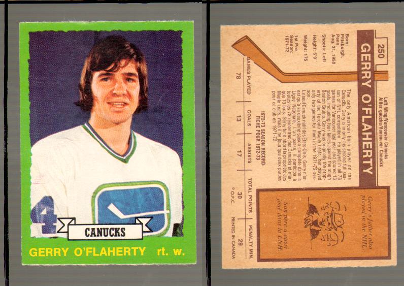 1973-74 O-PEE-CHEE CARD #250 G. O'FLAHERTY photo