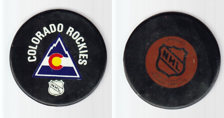 1980-85 NHL VICEROY COLORADO ROCKIES GAME PUCK photo