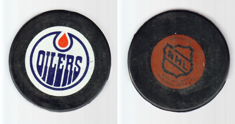 1980-85 NHL VICEROY EDMONTON OILERS GAME PUCK photo