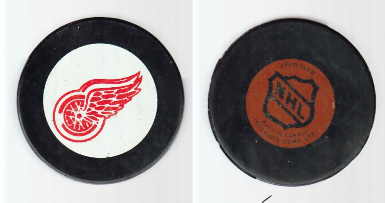 1980-85 NHL VICEROY DETROIT RED WINGS GAME PUCK photo