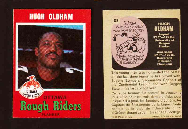 1971 CFL O-PEE-CHEE FOOTBALL CARD #88 H. OLDHAM photo