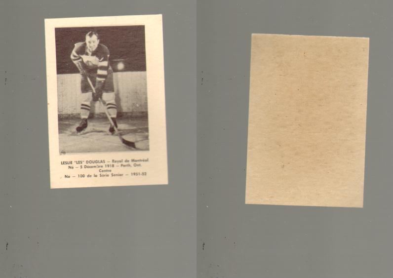 1951-52 LAVAL DAIRY HOCKEY CARD #100 L.``LES`` DOUGLAS photo