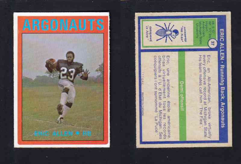 1972 CFL O-PEE-CHEE FOOTBALL CARD #37 E. ALLEN photo