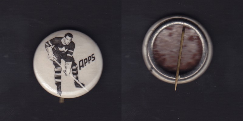 1948 KELLOGG'S PEP CEREAL TORONTO MAPLE LEAFS S. APPS PINBACK BUTTON photo