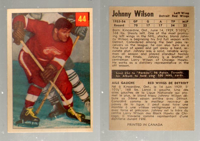 1954-55 PARKHURST HOCKEY CARD #44 J. WILSON photo