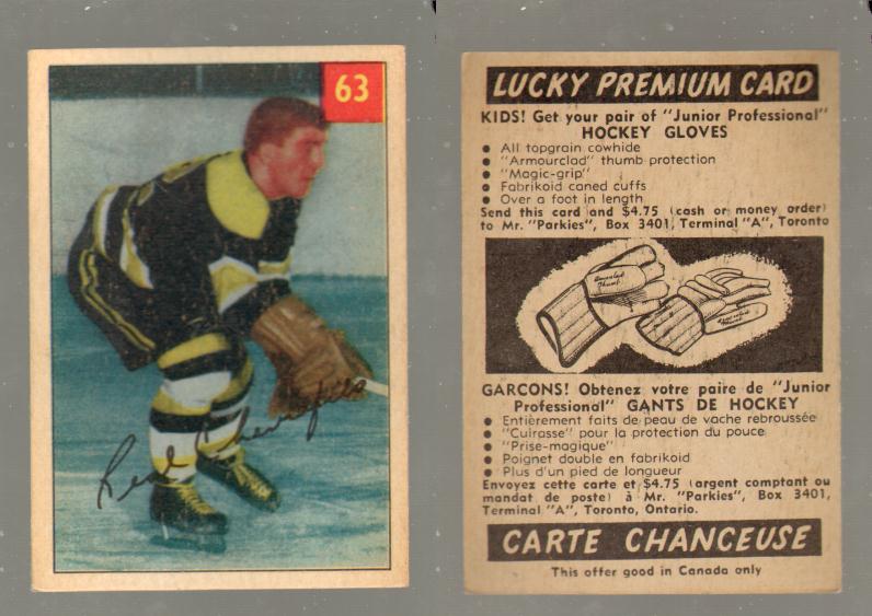 1954-55 PARKHURST HOCKEY CARD #63 R. CHEVREFILS photo