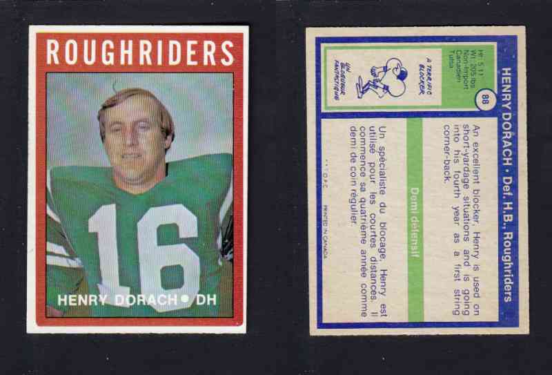 1972 CFL O-PEE-CHEE FOOTBALL CARD #88 H. DORACH photo