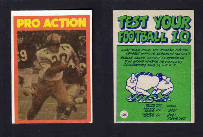1972 CFL O-PEE-CHEE FOOTBALL CARD #125 PRO ACTION photo