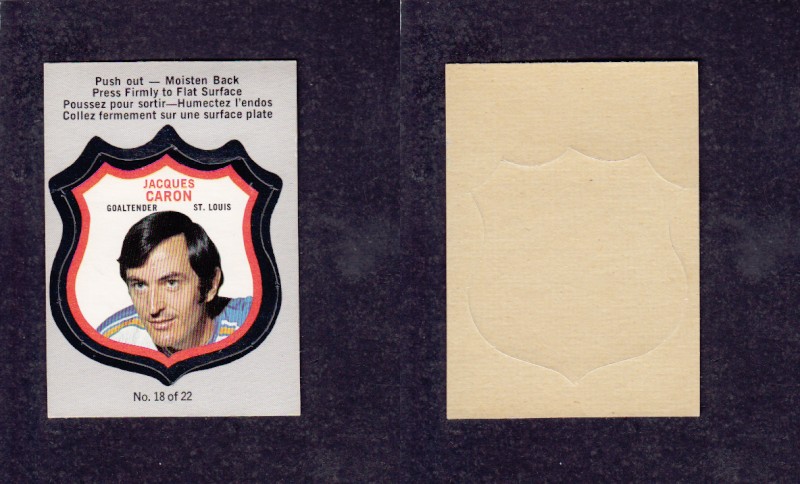 1972-73 O-P-C PLAYER CREST J. CARON #18 photo