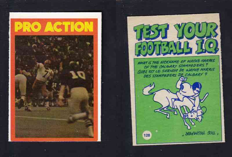 1972 CFL O-PEE-CHEE FOOTBALL CARD #128 PRO ACTION photo