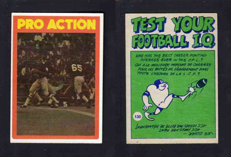 1972 CFL O-PEE-CHEE FOOTBALL CARD #130 PRO ACTION photo