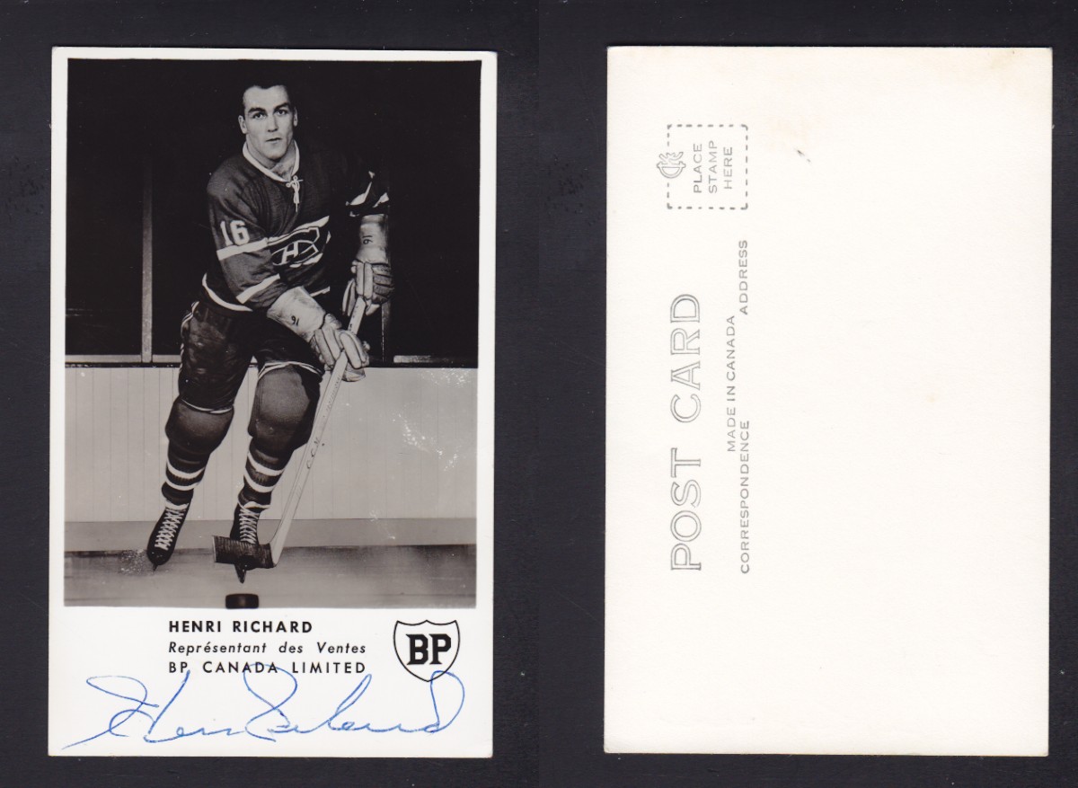1950'S MONTREAL CANADIENS H. RICHARD POST CARD AUTOGRAPHED photo