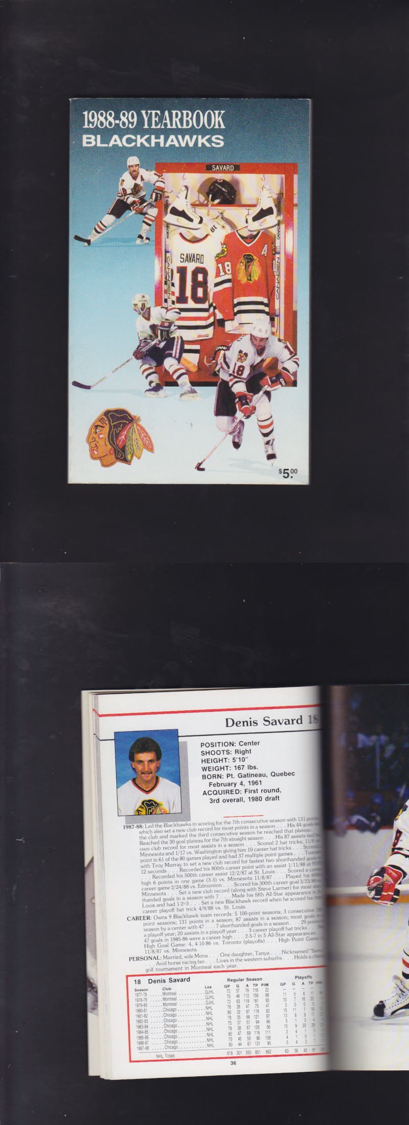 1988-89 BLACKHAWKS CHICAGO YEARBOOK photo