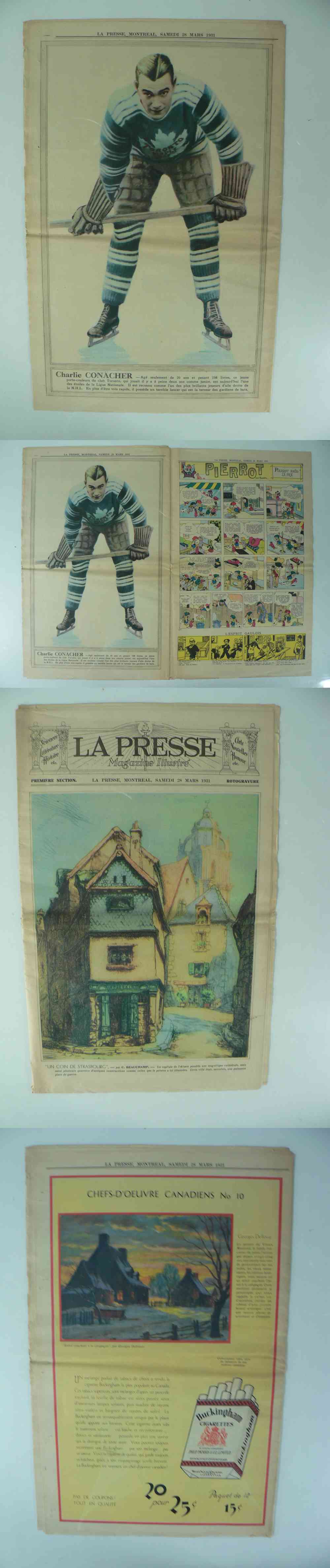 1931 LA PRESSE FULL NEWSPAPER INSIDE PHOTO C. CONACHER photo
