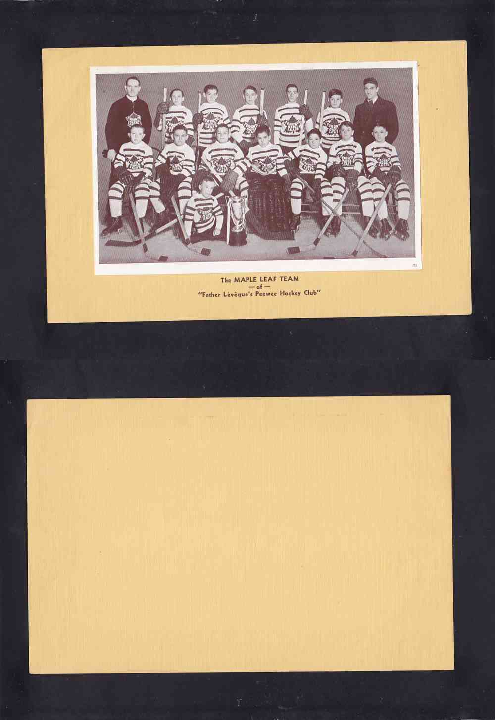1935-40 CROWN BRAND PHOTO  #71 THE MAPLE LEAFS TEAM photo