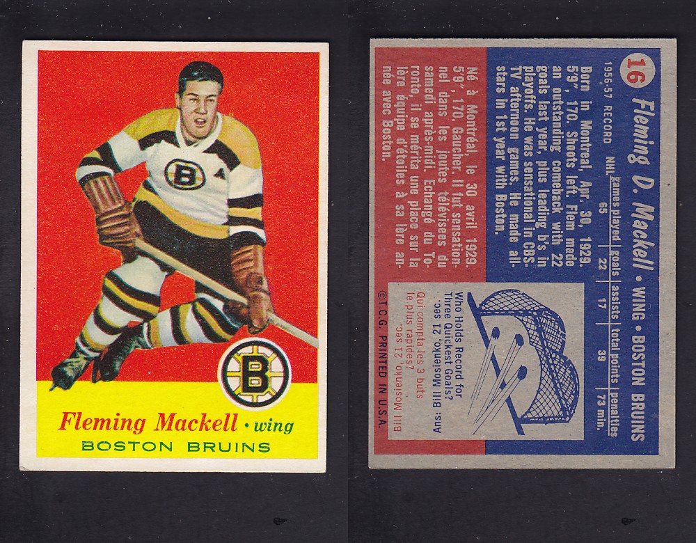 1957-58 TOPPS HOCKEY CARD #16 F. MACKELL photo