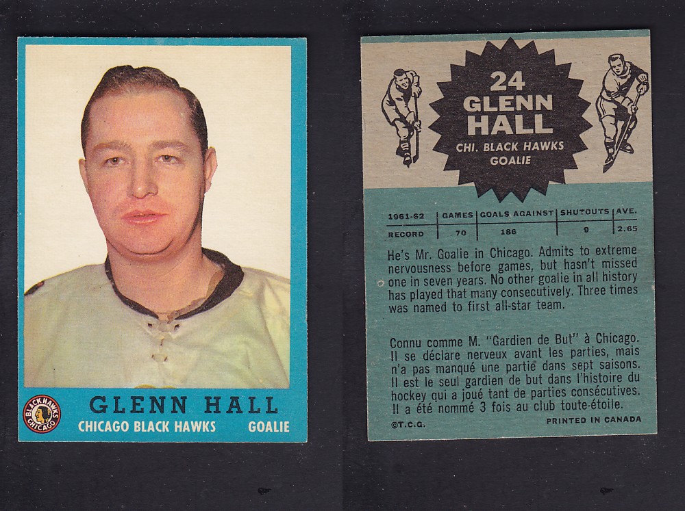 1962-63 TOPPS HOCKEY CARD  # 24 G. HALL photo