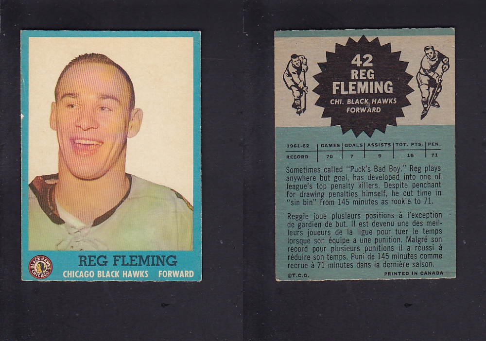 1962-63 TOPPS HOCKEY CARD  # 42 R. FLEMING photo