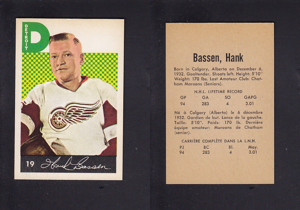 1962-63 PARKHURST HOCKEY CARD #19 H. BASSEN photo