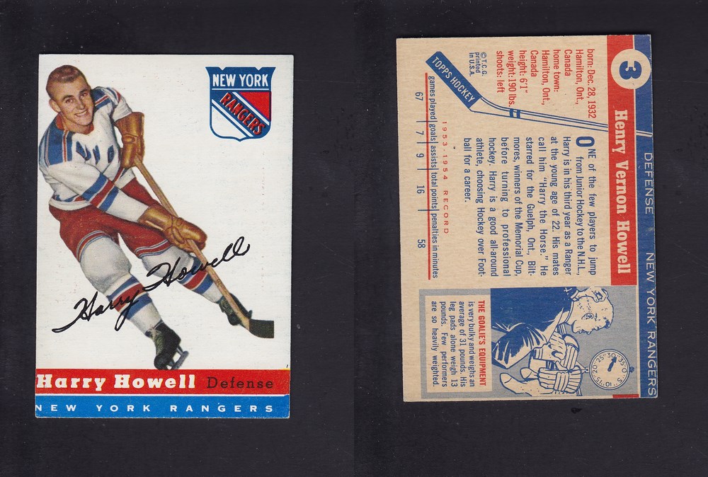 1954-55 TOPPS HOCKEY CARD #3 H. HOWELL photo