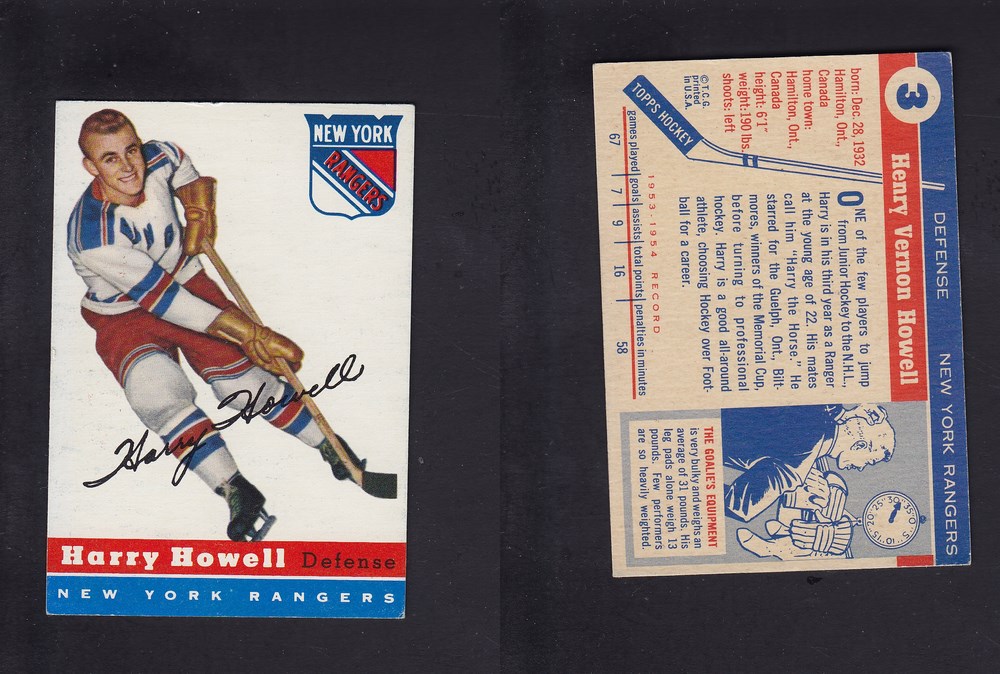 1954-55 TOPPS HOCKEY CARD #3 H. HOWELL photo