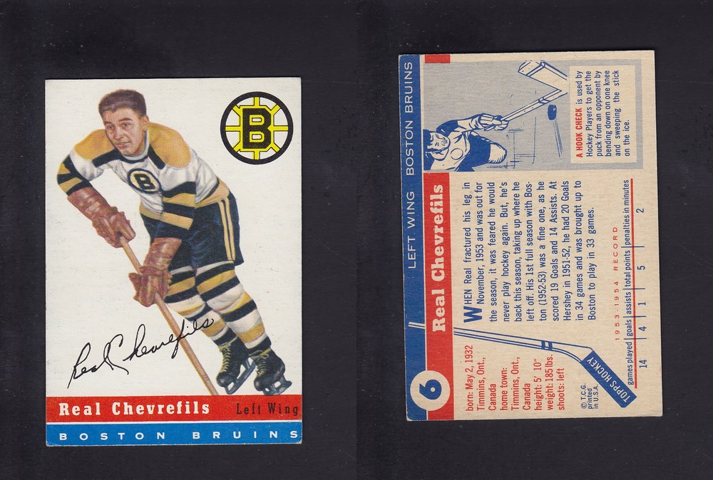 1954-55 TOPPS HOCKEY CARD #6 R. CHEVREFILS photo