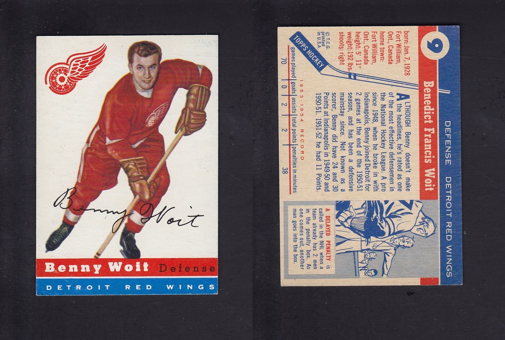 1954-55 TOPPS HOCKEY CARD #9 B. WOIT photo