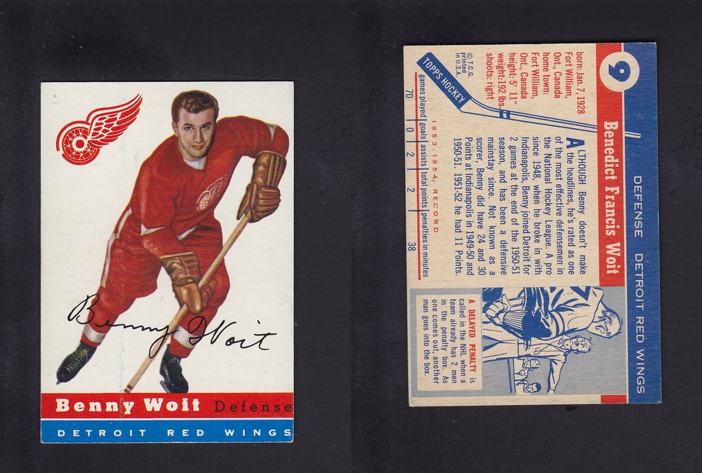 1954-55 TOPPS HOCKEY CARD #9 B. WOIT photo