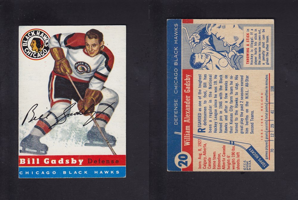 1954-55 TOPPS HOCKEY CARD #20 D. LEWICKI photo