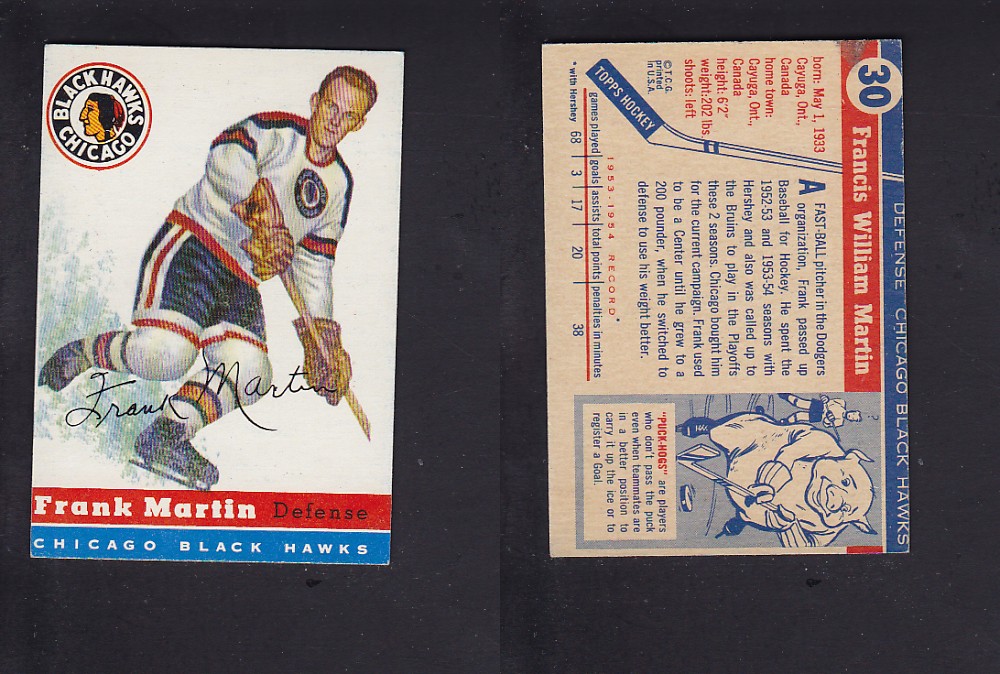 1954-55 TOPPS HOCKEY CARD #30 F. MARTIN photo