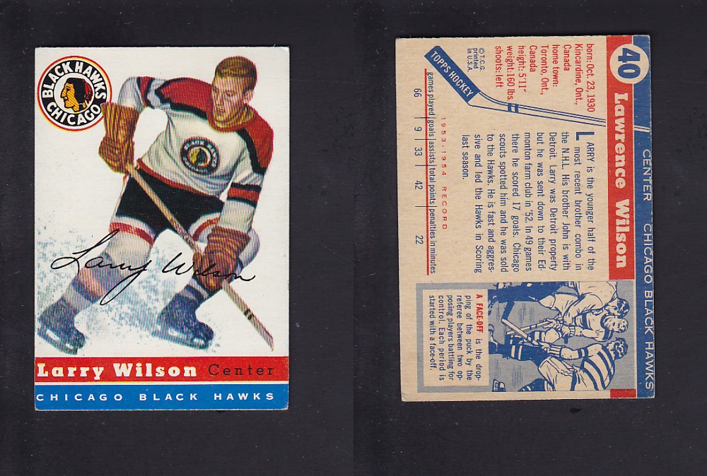 1954-55 TOPPS HOCKEY CARD #40 L. WILSON photo