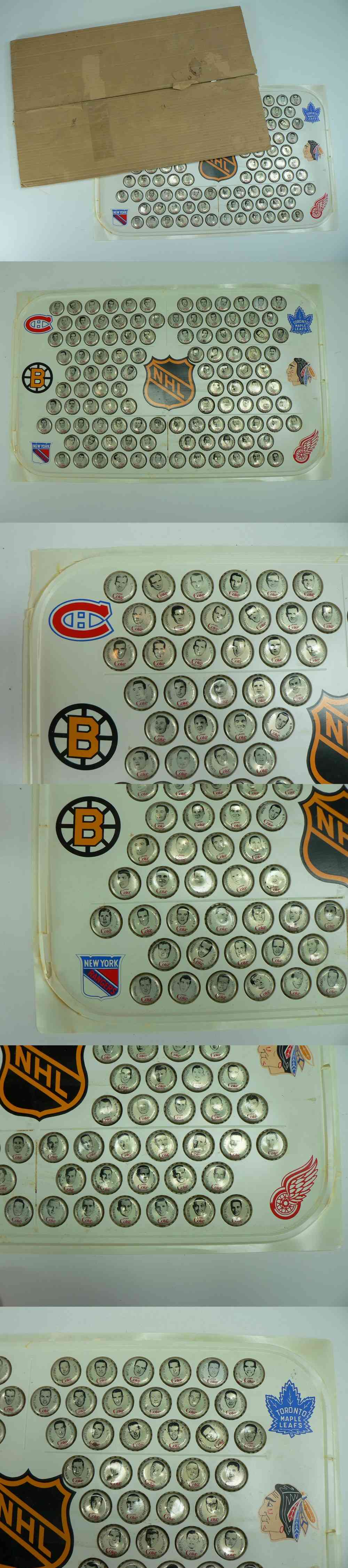 1964-65 COCA-COLA NHL CAPS FULL SET 108/108 WITH PLASTIC RINK & BOX photo