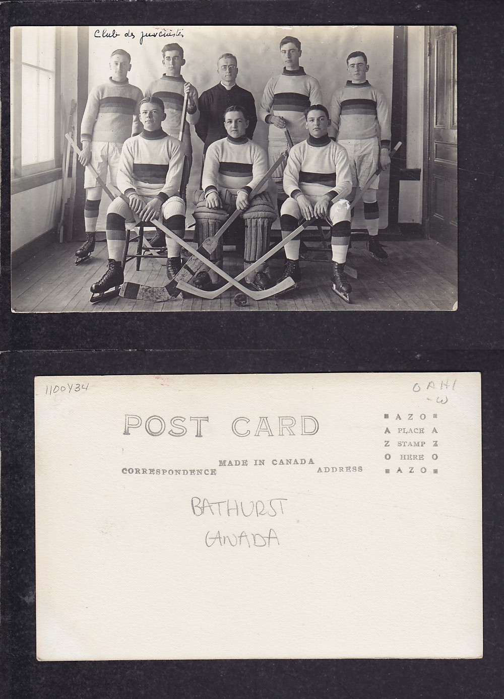 1910'S BATHURST HOCKEY TEAM POST CARD photo