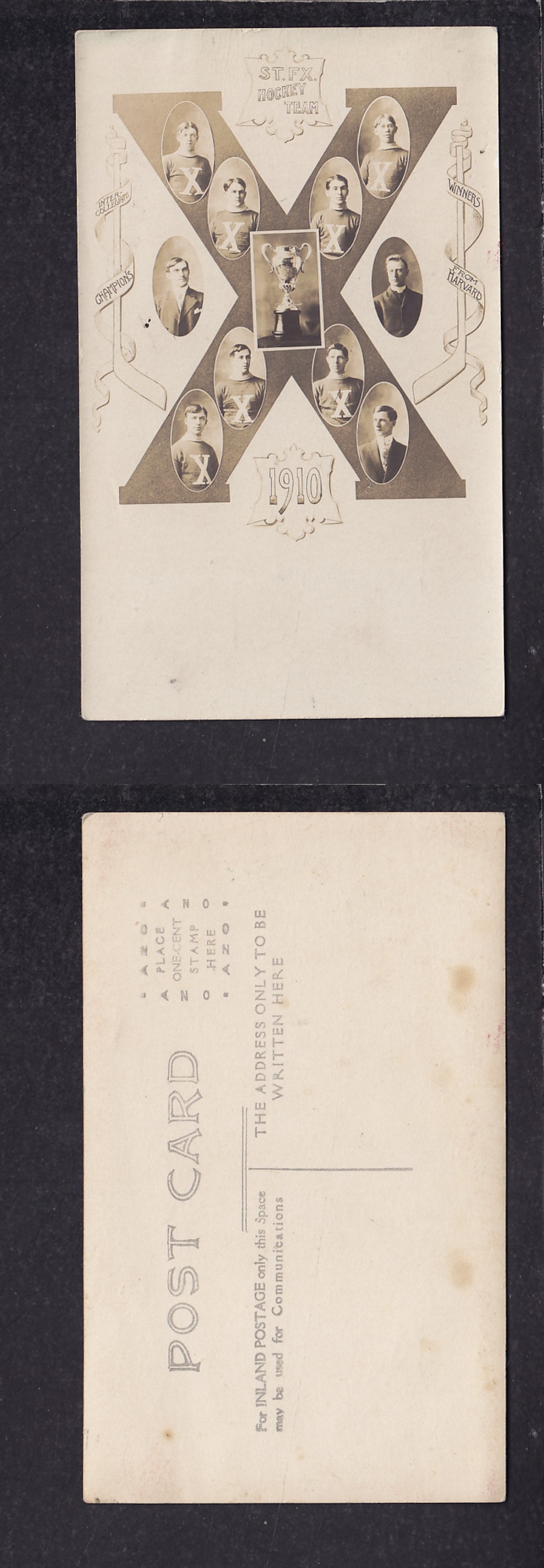 1910 MARITIME HOCKEY TEAM POST CARD photo