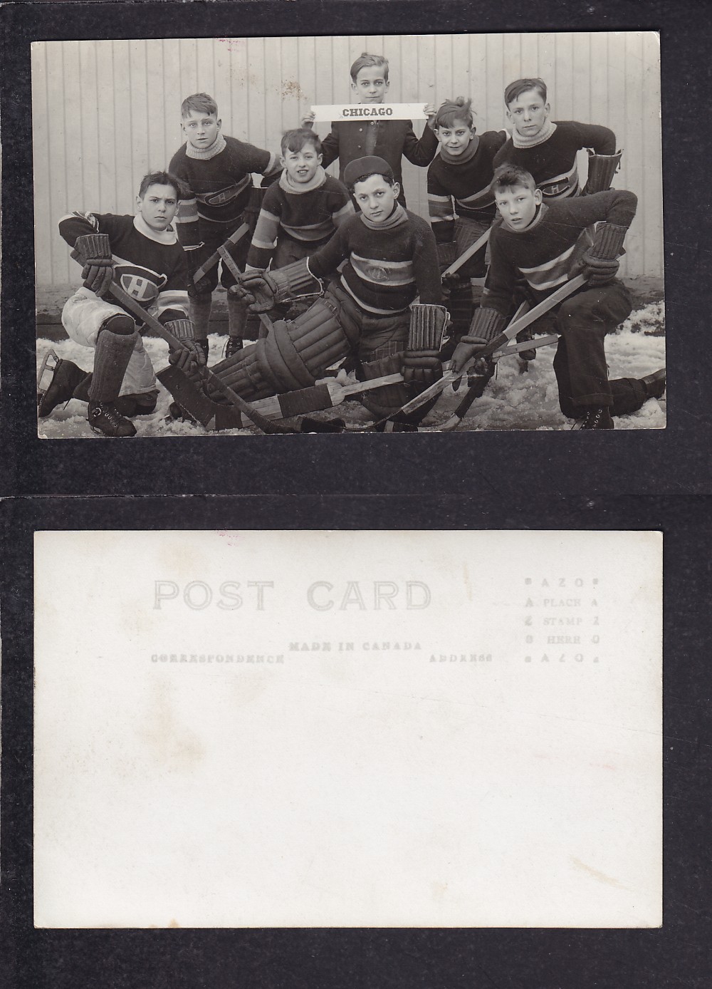 1920'S LEVIS HOCKEY TEAM POST CARD photo