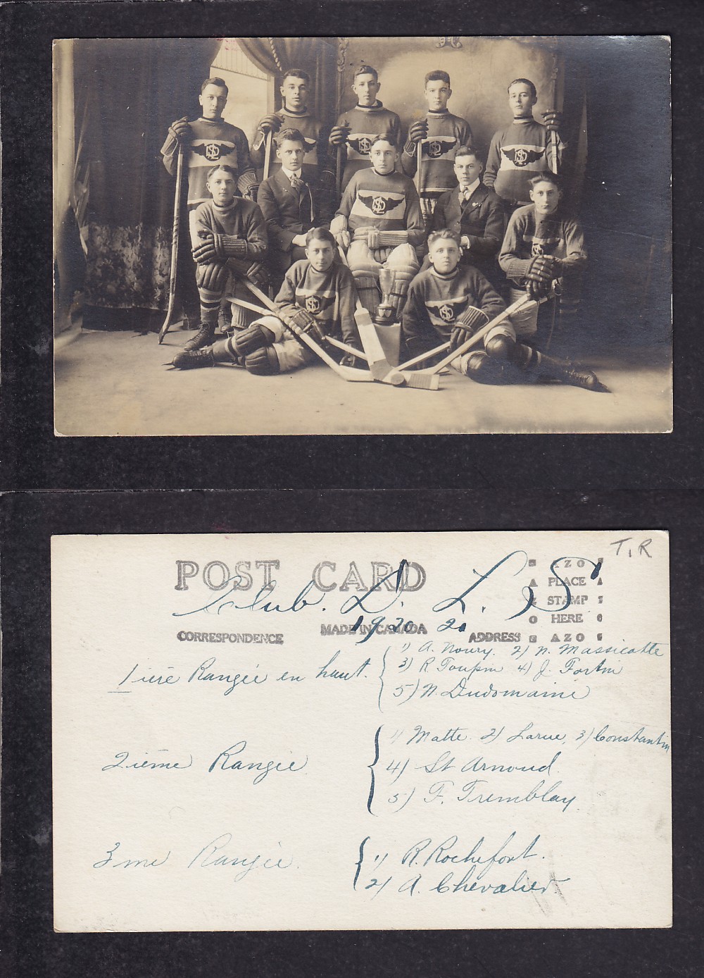 1920-21 TROIS RIVIERES HOCKEY TEAM POST CARD photo