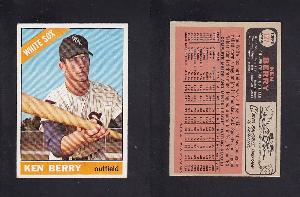 1966 O-PEE-CHEE BASEBALL CARD #127 K. BERRY photo