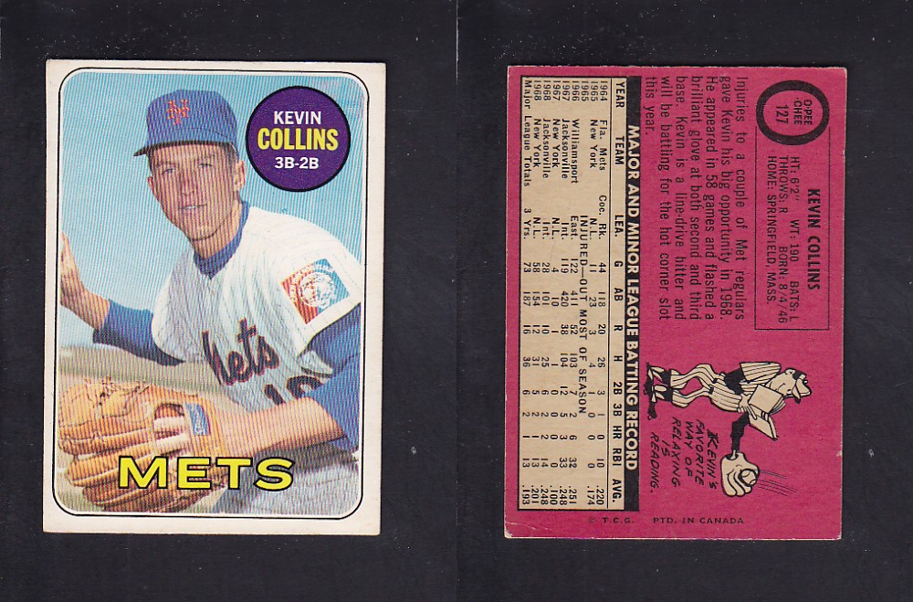 1969 O-PEE-CHEE BASEBALL CARD #127 K. COLLINS photo