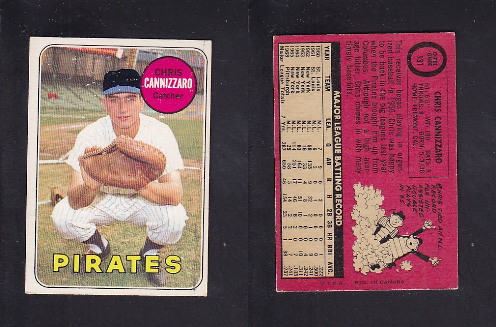 1969 O-PEE-CHEE BASEBALL CARD #131 C. CANNIZZARO photo