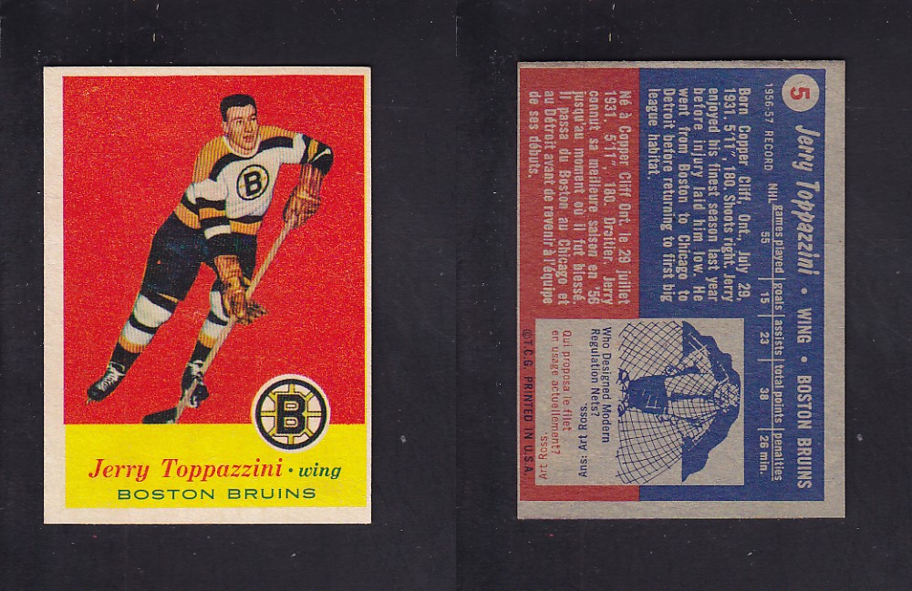 1957-58 TOPPS HOCKEY CARD #5 J. TOPPAZZINI photo