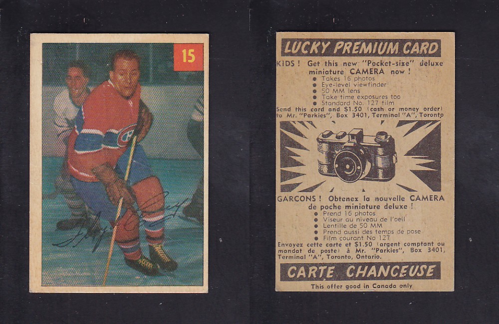 1954-55 PARKHURST HOCKEY CARD #15 F. CURRY photo