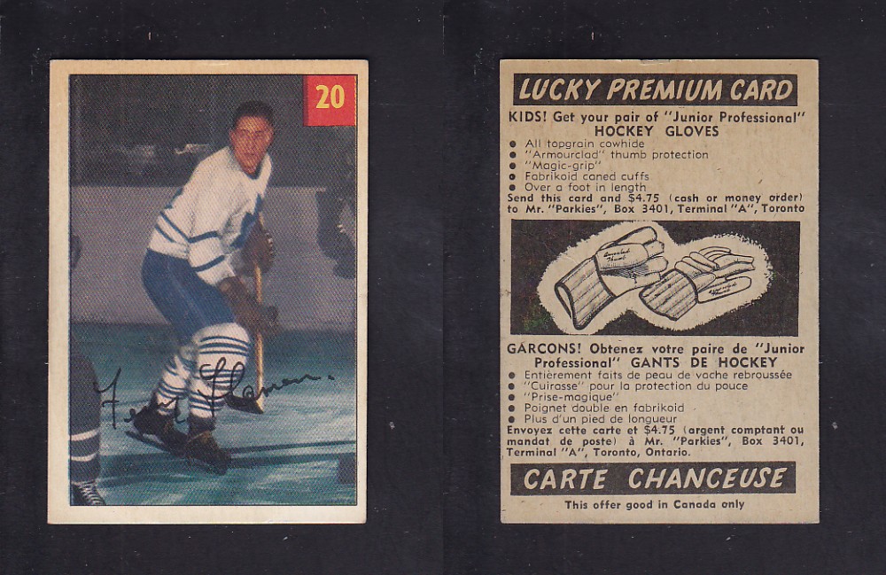 1954-55 PARKHURST HOCKEY CARD #20 F. FLAMAN photo