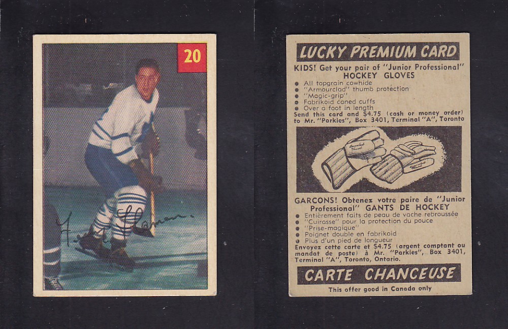 1954-55 PARKHURST HOCKEY CARD #20 F. FLAMAN photo