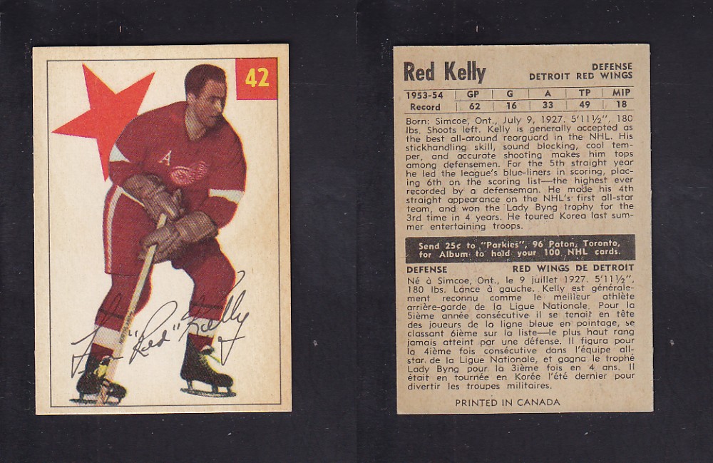 1954-55 PARKHURST HOCKEY CARD #42 R. KELLY photo