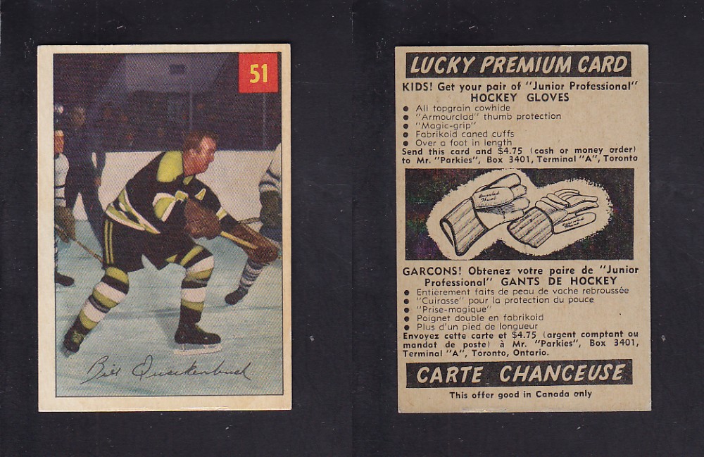 1954-55 PARKHURST HOCKEY CARD #51 B. QUACKENBUSH photo