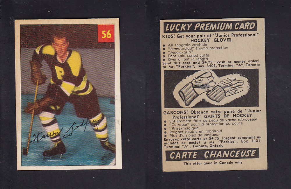 1954-55 PARKHURST HOCKEY CARD #56 W. GODFREY photo