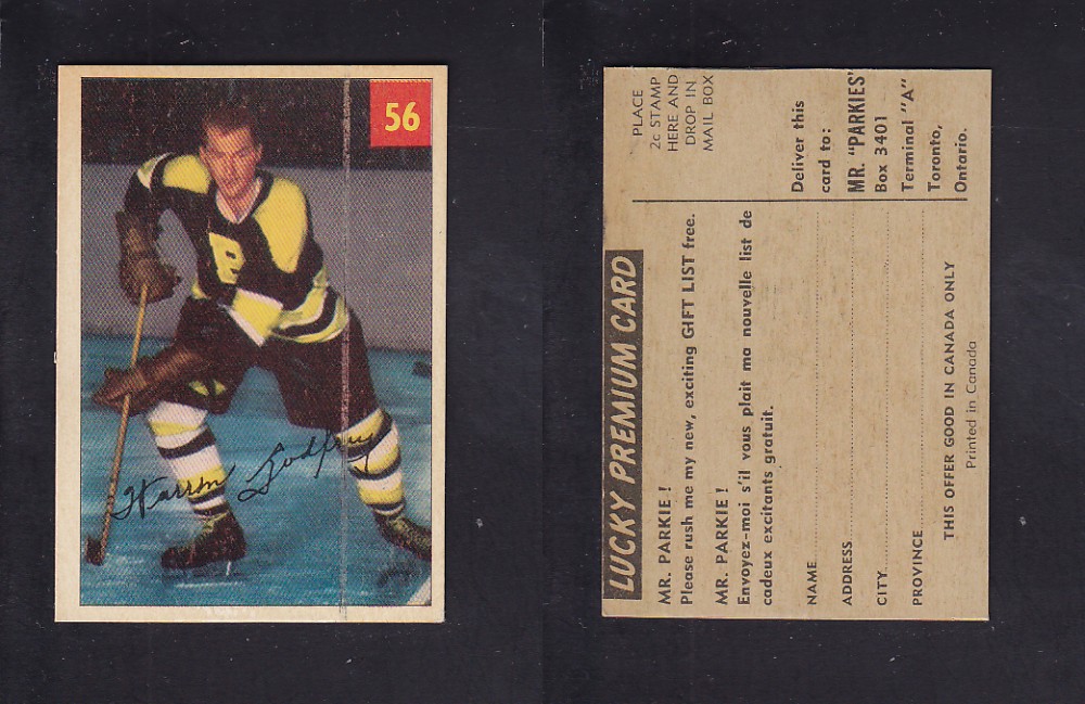 1954-55 PARKHURST HOCKEY CARD #56 W. GODFREY photo