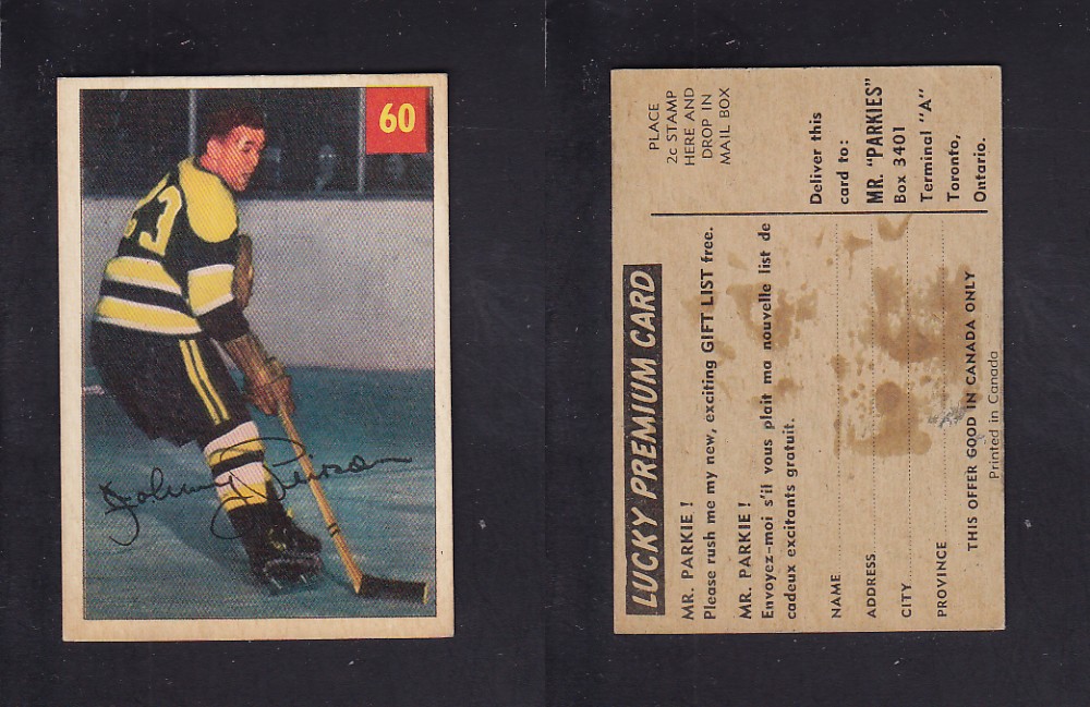 1954-55 PARKHURST HOCKEY CARD #60 J. PEIRSON photo