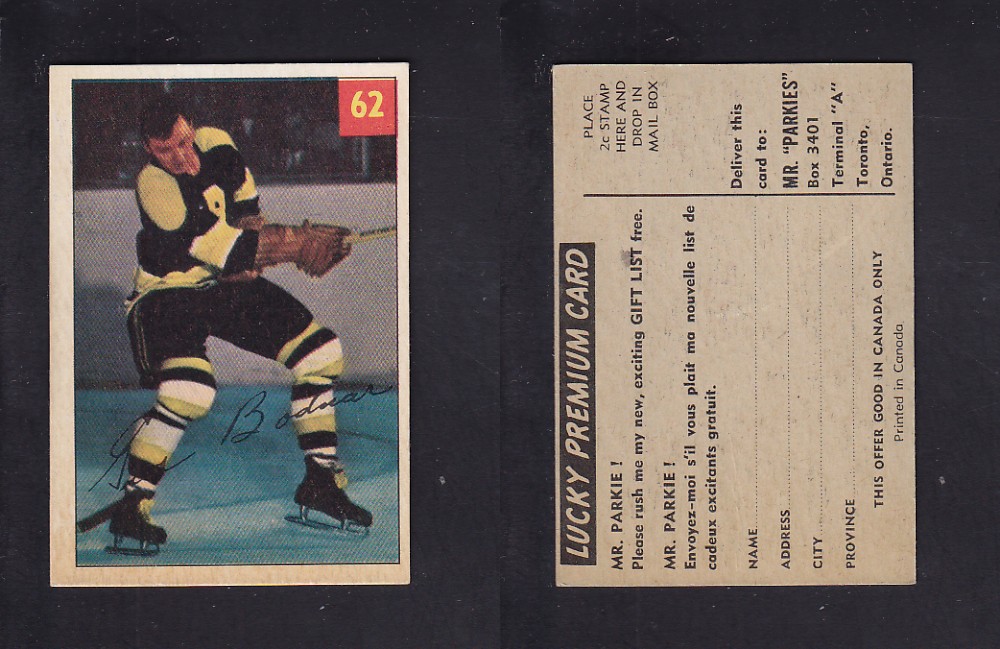 1954-55 PARKHURST HOCKEY CARD #62 G. BODNAR photo