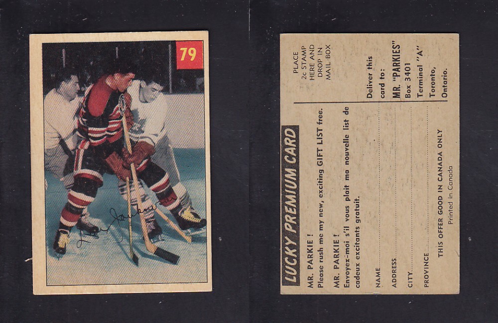 1954-55 PARKHURST HOCKEY CARD #79 L. JANKOWSKI photo